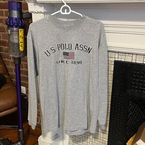 U.S. Polo Assn. Light Gray Long Sleeve Logo Tee